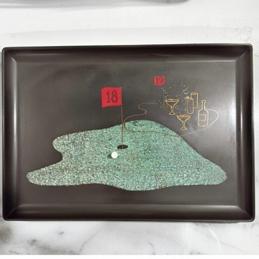 Vintage Couroc California Golf Themed Serving Tray ~ Rare Find ~
